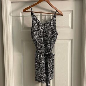 Fab’rik Black and White Spaghetti Strap Romper  Medium